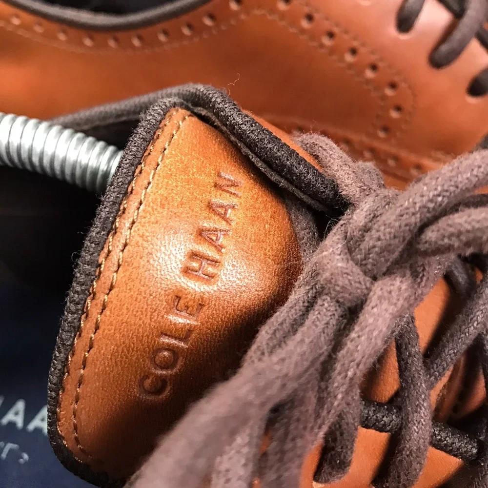 Cole‎ Haan Go To Plain Toe Oxford Mens 10.5M British Tan Leather Derby Shoes